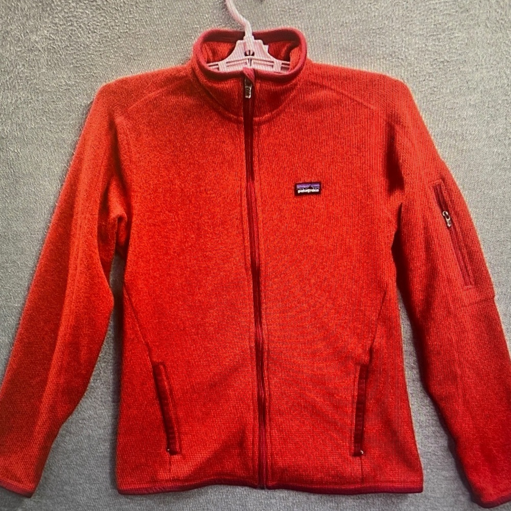Patagonia Bright Red Zip-Up Fleece Jacket